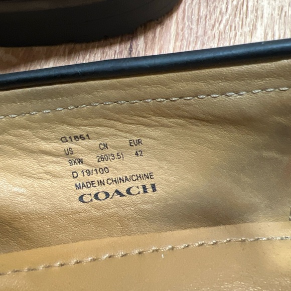 Coach Men's Leather Signature Penny Loafers Smooth Black Size 42/9 - Picture 8 of 11